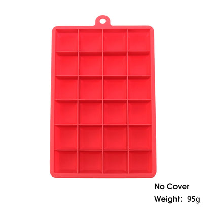 24-Hole Silicone Ice Cube Tray with Lid – Easy Kitchen Freezing Mold