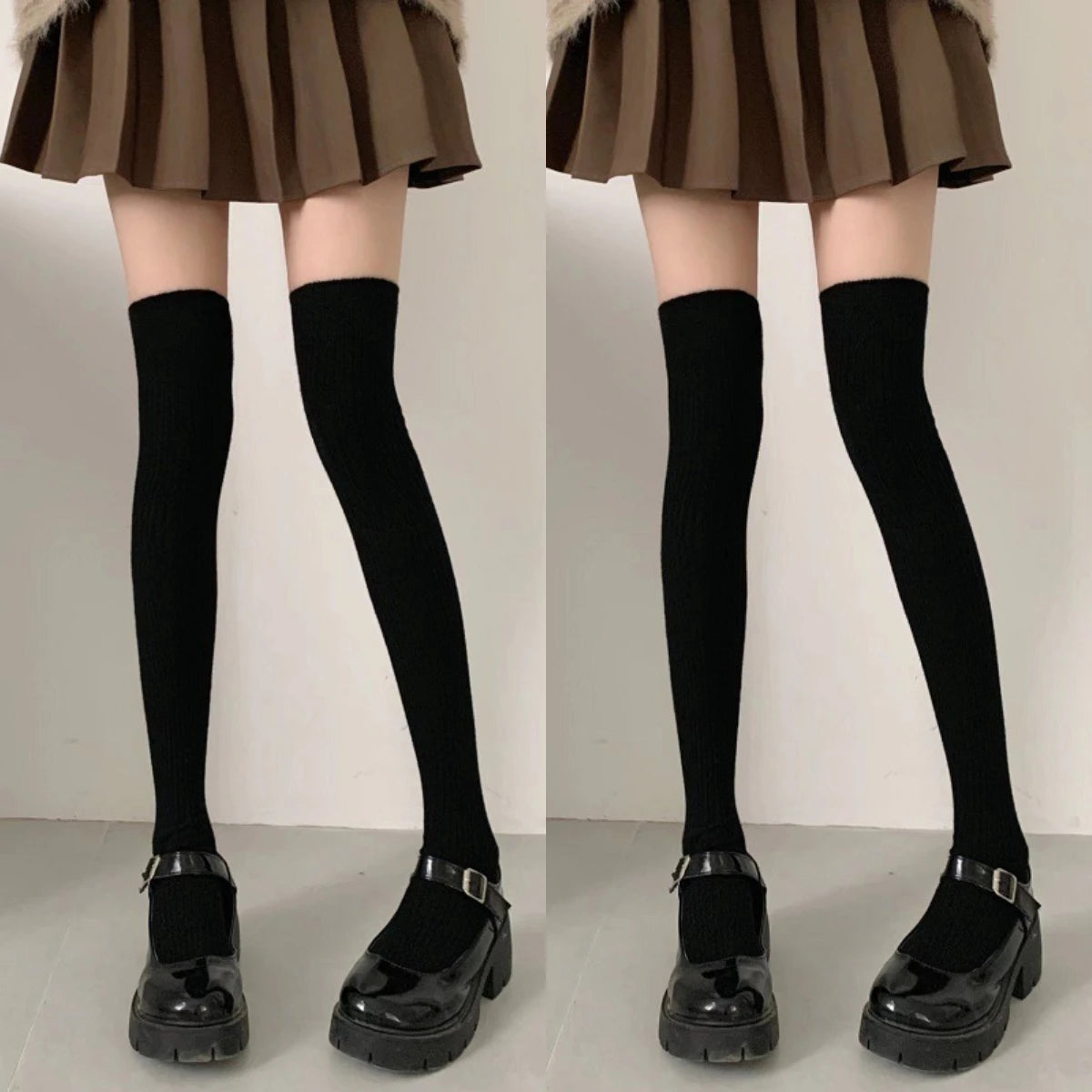 Women’s Knee High Socks – Classic Striped Cotton Style