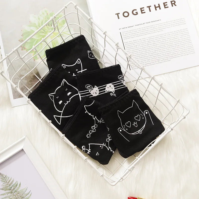 Cotton Panties for Women – Breathable Cartoon Briefs 5-Pack