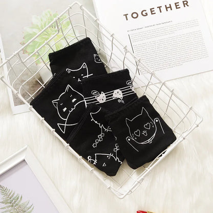 Cotton Panties for Women – Breathable Cartoon Briefs 5-Pack