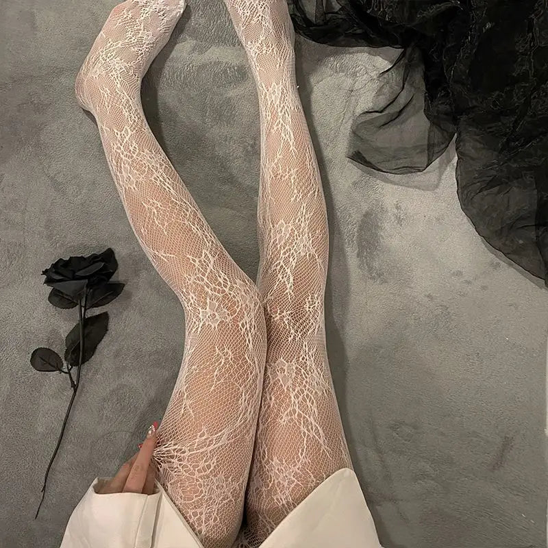 Women's Fishnet Tights – Floral Mesh Lace Pattern Hosiery