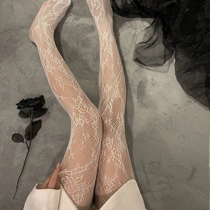 Women's Fishnet Tights – Floral Mesh Lace Pattern Hosiery