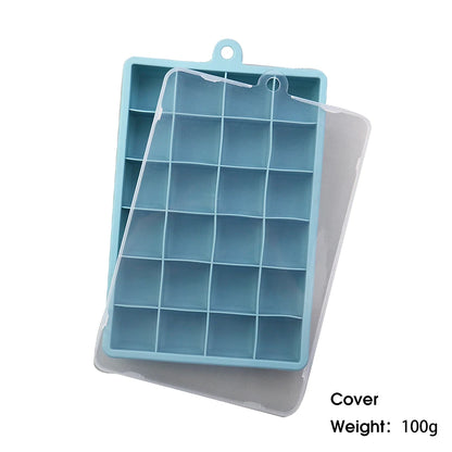 24-Hole Silicone Ice Cube Tray with Lid – Easy Kitchen Freezing Mold
