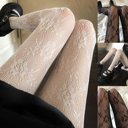 Floral Pantyhose for Women – Lace Mesh Patterned Stockings
