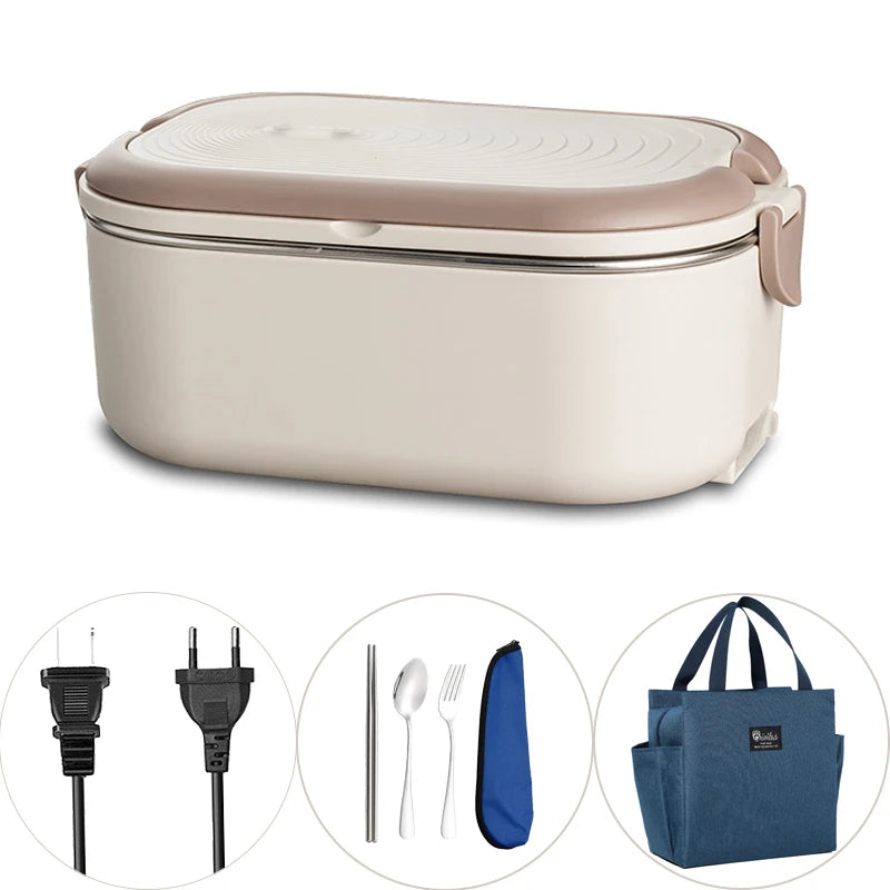 Electric Lunch Box 1L Stainless Steel Heated Food Warmer 18W