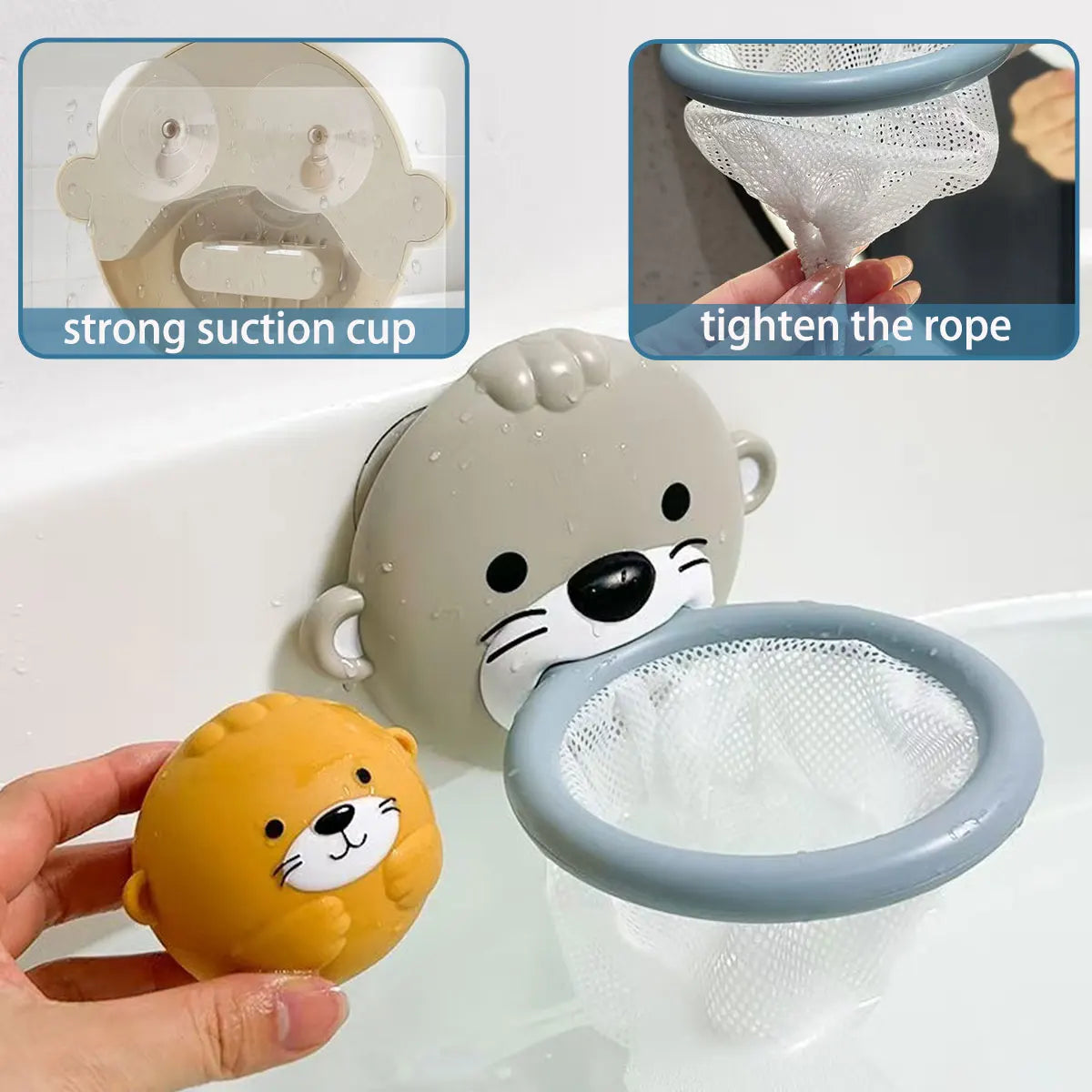 Floating Animal Bath Toy – Basketball Hoop Water Play