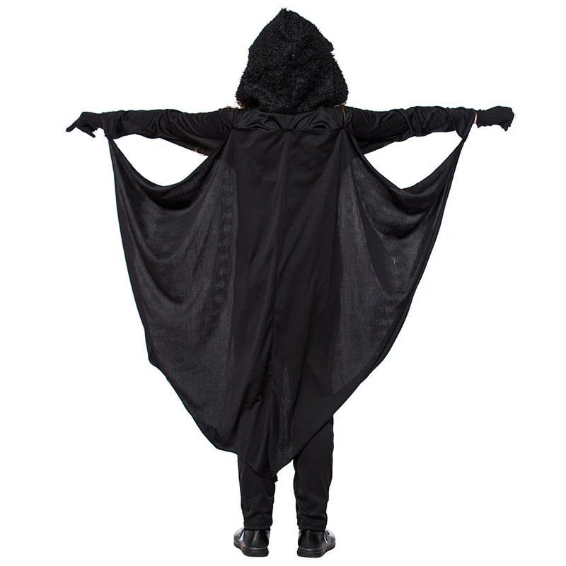 Purim Bat Jumpsuit For Girl Costume Creepy Vampire Animal Spooktacular Outfit Cosplay Carnival Halloween Fancy Party Dress