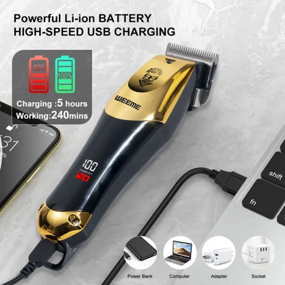 Rechargeable Hair Clipper for Men, Beard & Nose Trimmer Kit
