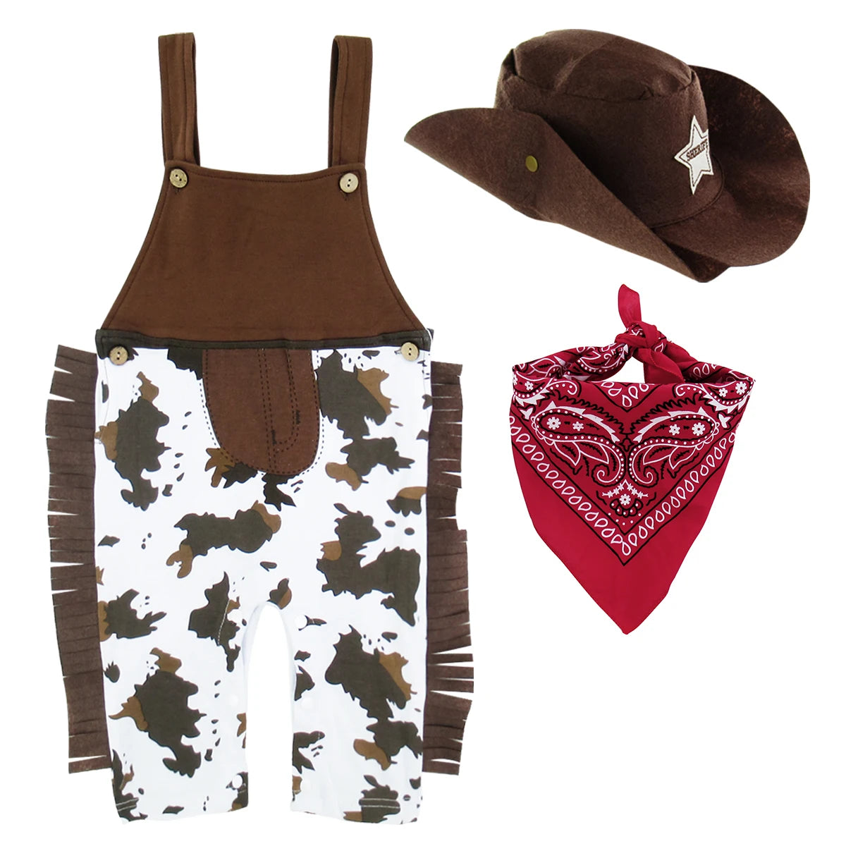 Halloween Cowboy Costumes Baby Boys Clothes Toddler Infant Purim Carnival Birthday Party Cosplay Fancy Dress
