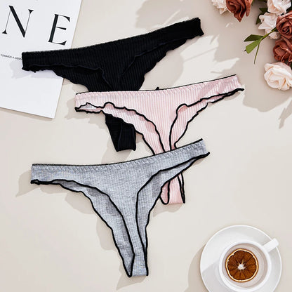Women’s Cotton Thong Panties – Low Rise Everyday Underwear