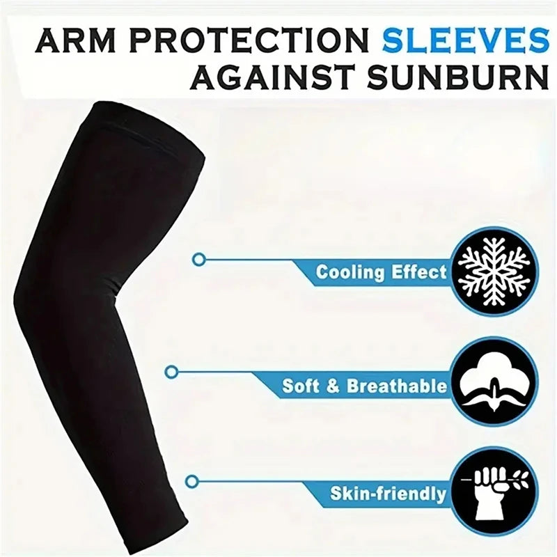 1 Pair of Arm Sleeves for Outdoor Sports UV Protection Cooling Sleeves Summer Running and Fishing Gear