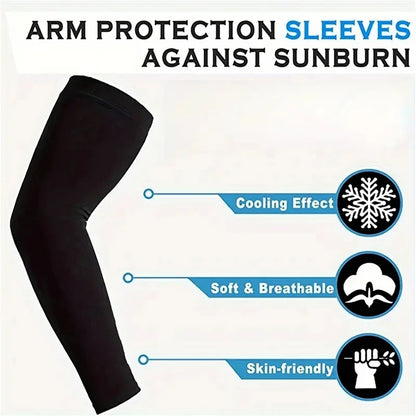1 Pair of Arm Sleeves for Outdoor Sports UV Protection Cooling Sleeves Summer Running and Fishing Gear