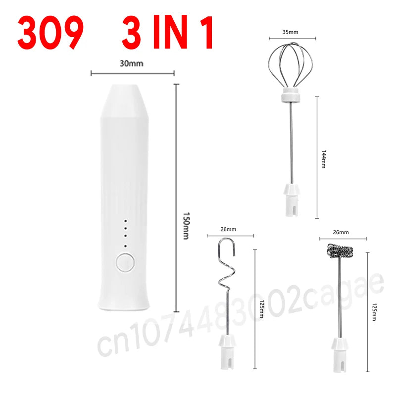 Mini Milk Frother – USB Rechargeable 3-Speed Coffee Whisk
