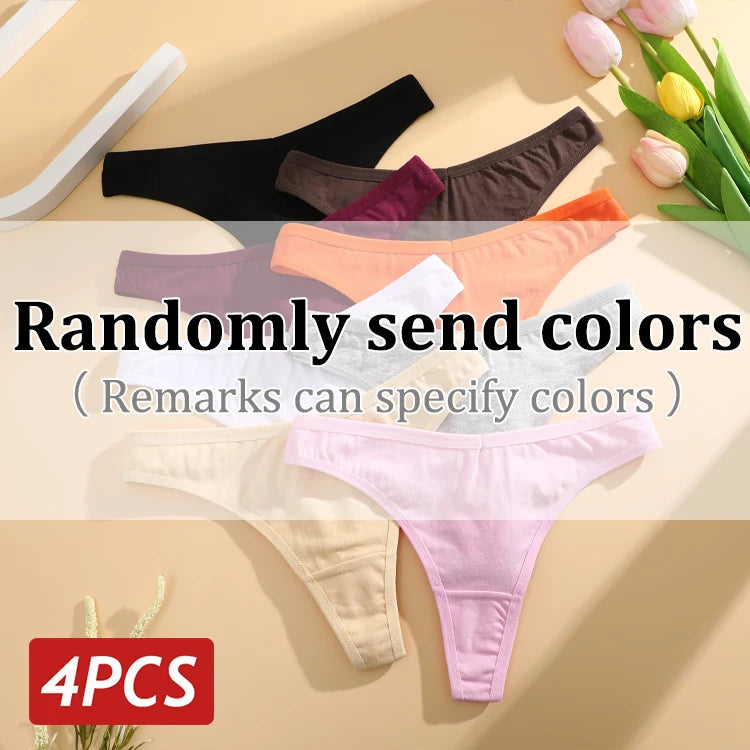 Women’s Cotton Thongs – Seamless Low Rise Underwear