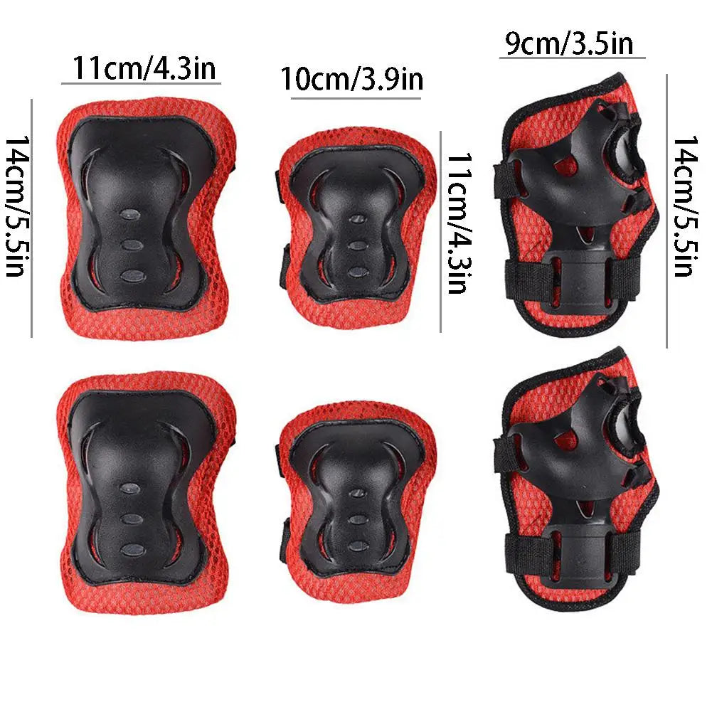 Kids Protective Gear Set with Knee, Elbow Pads & Wrist Guards