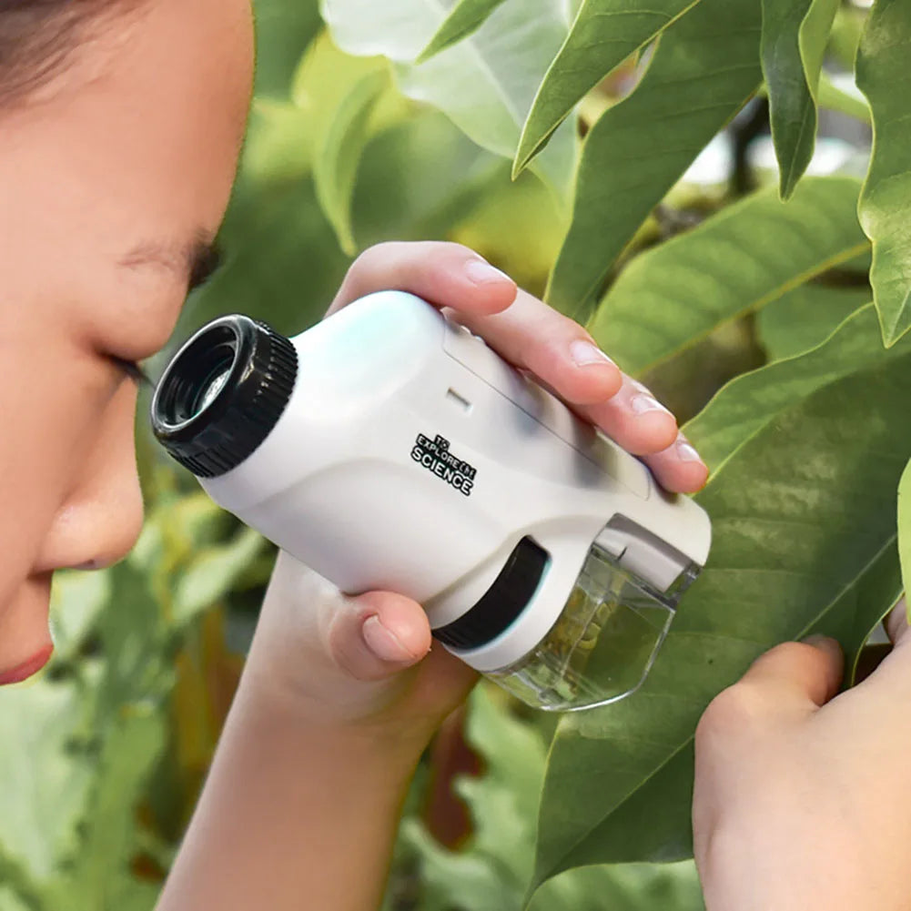 Pocket Microscope for Kids – 60-120X Handheld Science Kit