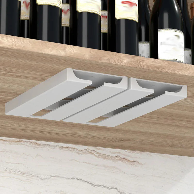 Wine Glass Holder Wall Mounted No-Tools Stemware Storage Rack