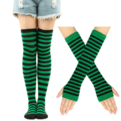 Over Knee Socks – Women’s Striped Thigh High Cotton Blend Socks