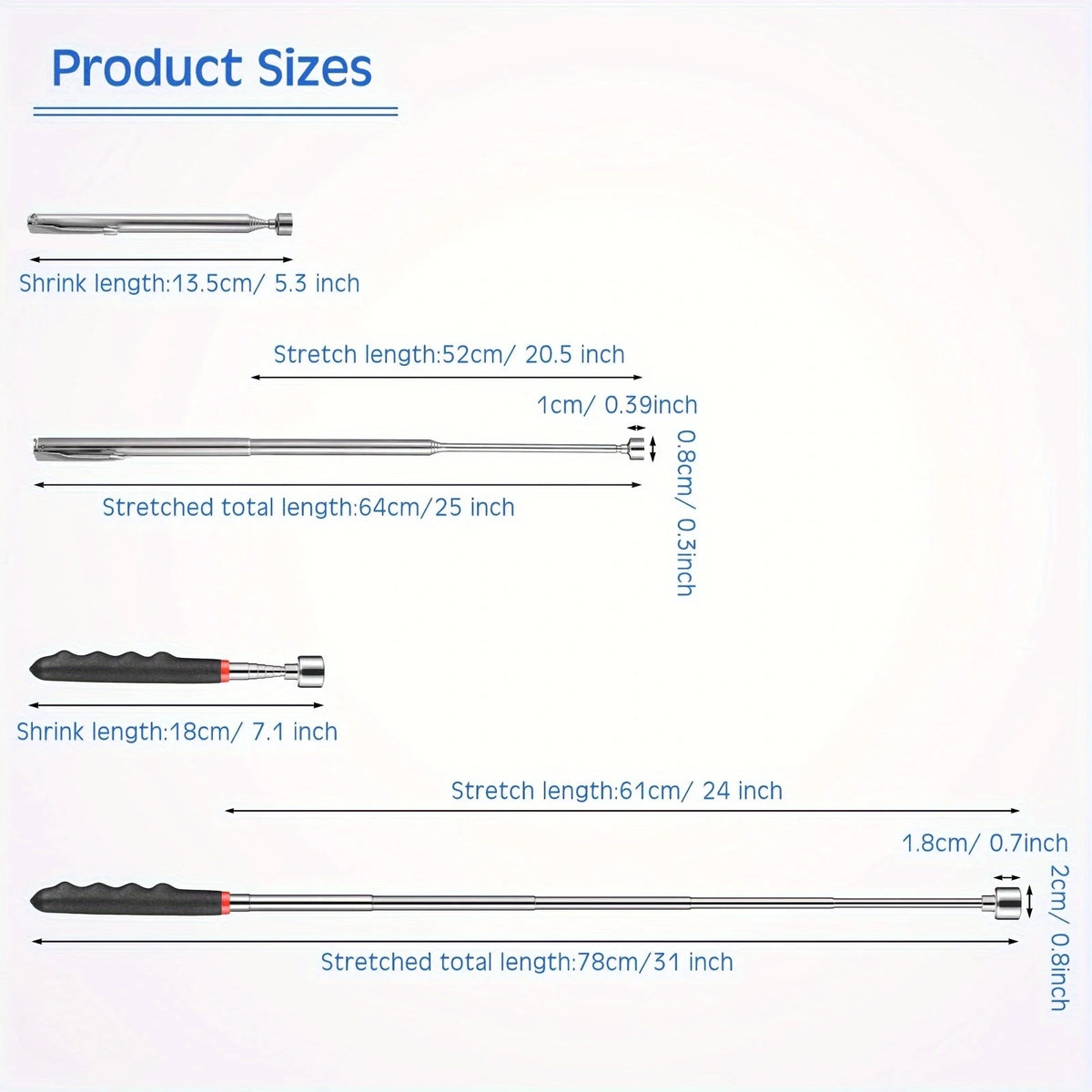 Telescopic Magnetic Pickup Tool for Hard-to-Reach Areas