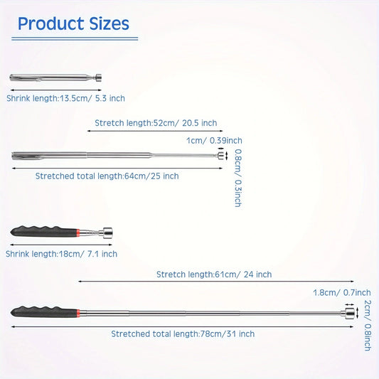 Telescopic Magnetic Pickup Tool for Hard-to-Reach Areas