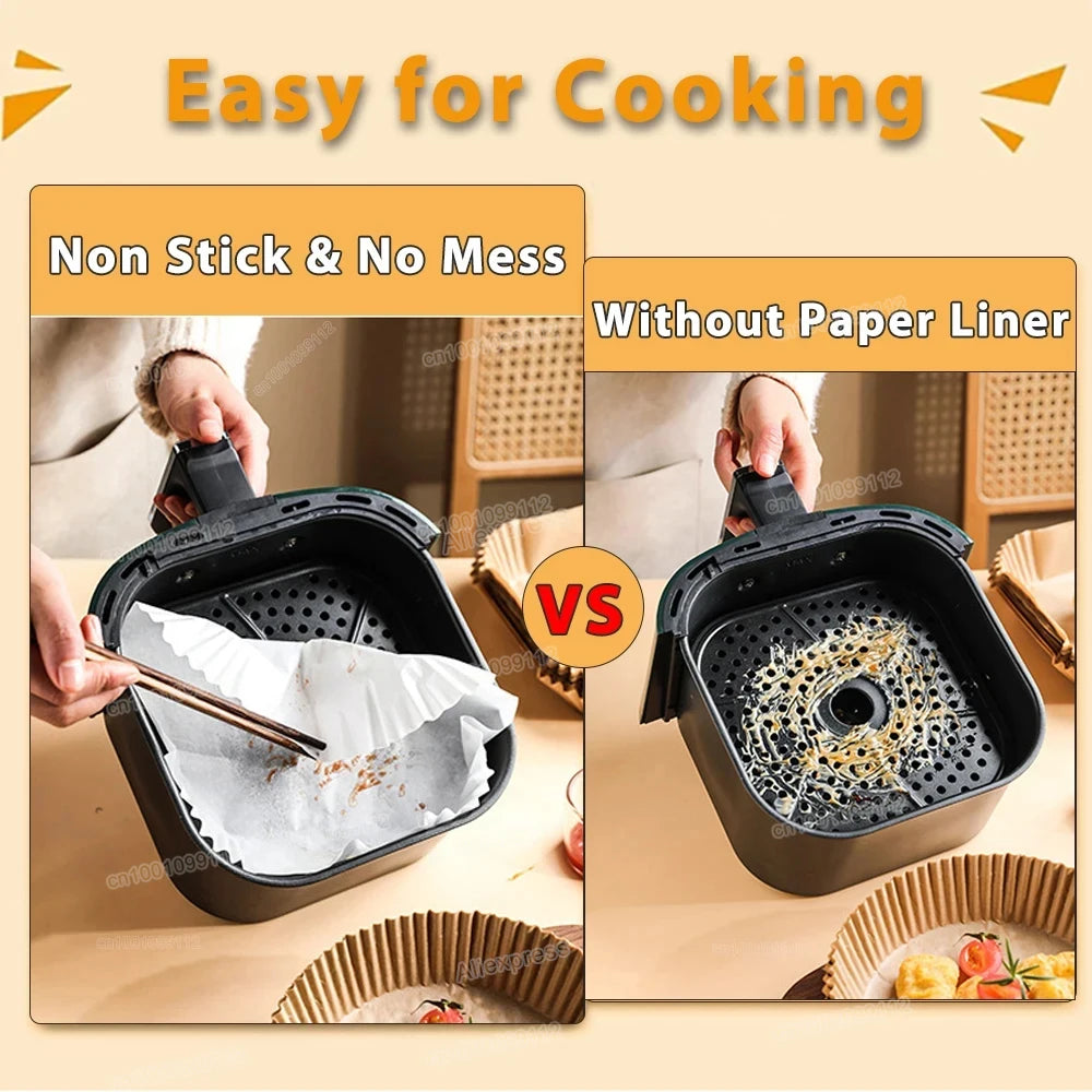 Air Fryer Paper Liners Disposable Round Parchment Baking Sheets