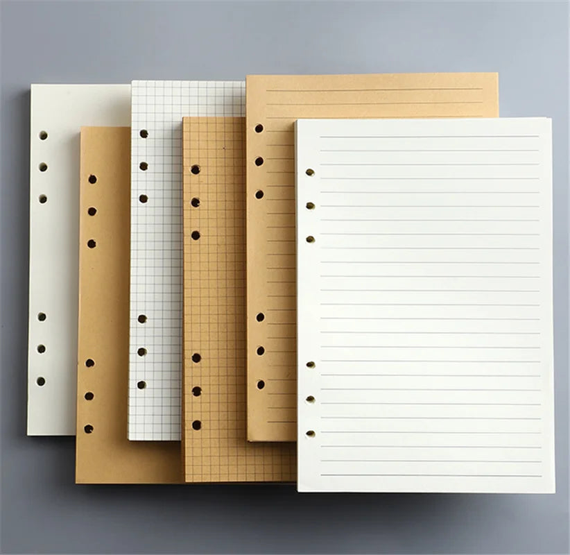 Loose Leaf Notebook Refill – A5 A6 A7 Lined, Blank & Grid Paper
