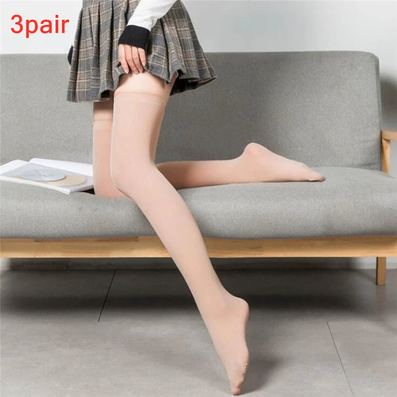 Black White Striped Over The Knee Socks for Women