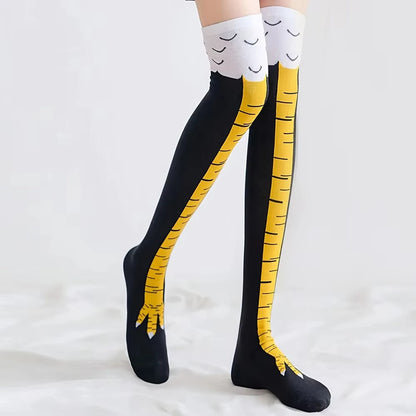 Women’s Knee High Socks – Cartoon Chicken Claw Casual Sports Socks