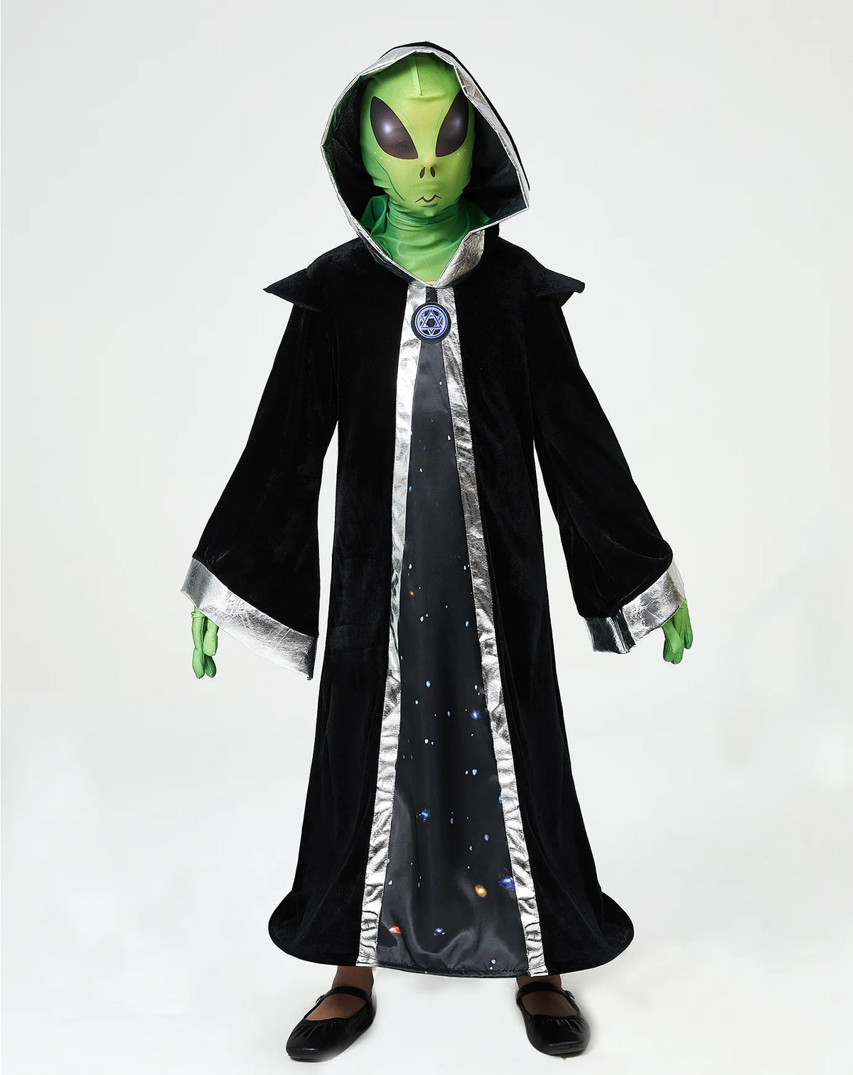 New Green ET Alien Lord Costume Cosplay For  Evil Witch Horror Scary Mask Suit Halloween Costume For