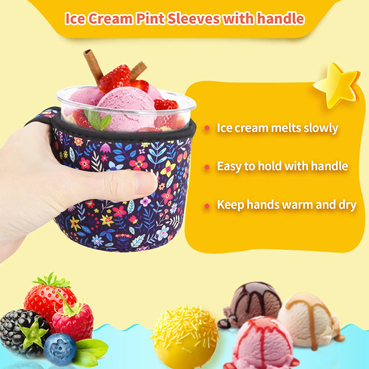 Reusable Ice Cream Sleeve with Handle