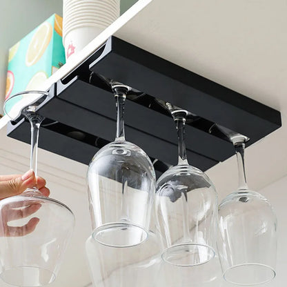 Wine Glass Holder Wall Mounted No-Tools Stemware Storage Rack