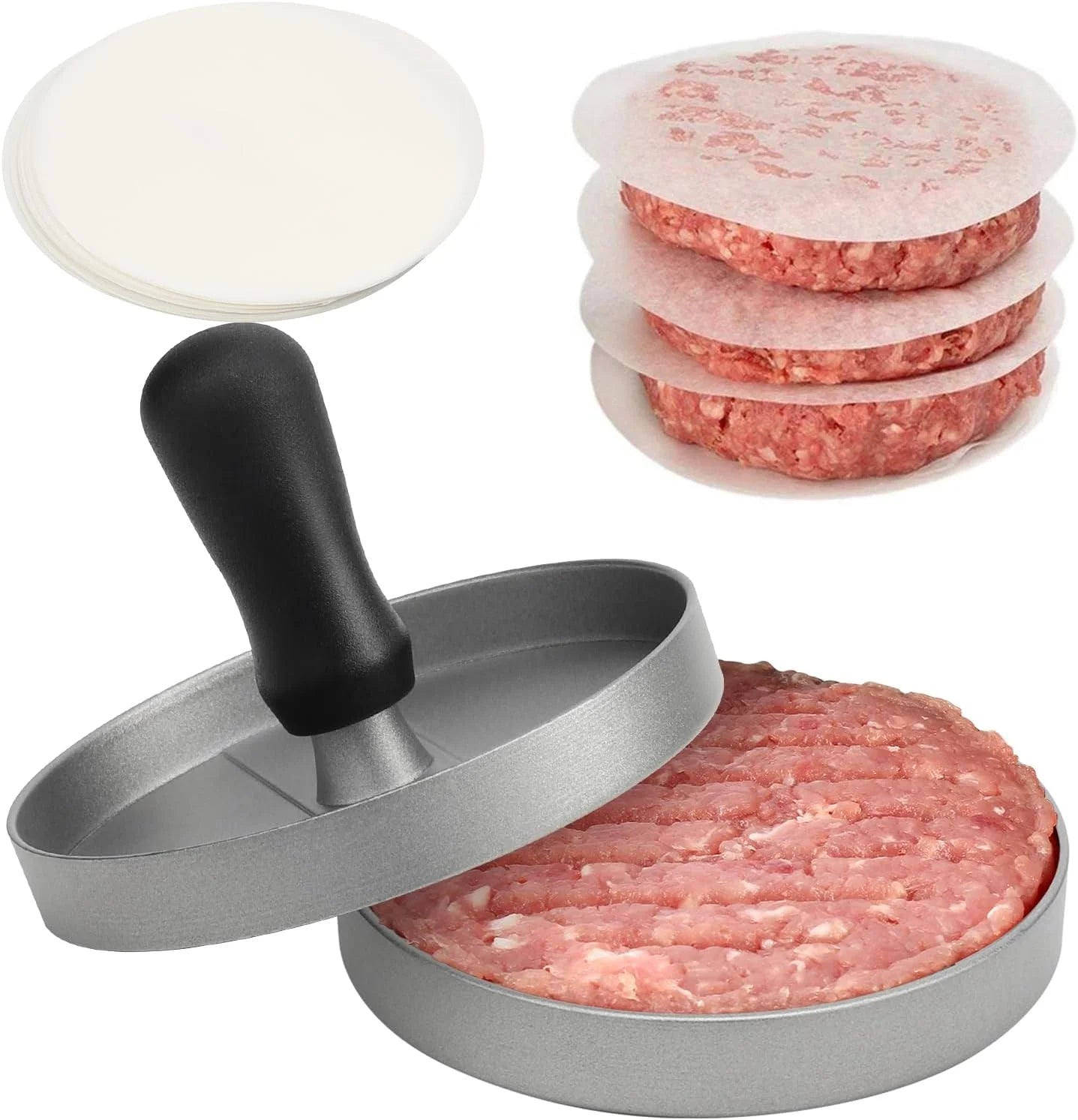 Burger Press Hamburger Patty Maker Aluminum Meat Tool for Kitchen
