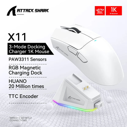 Wireless Gaming Mouse 22000 DPI Charging Dock