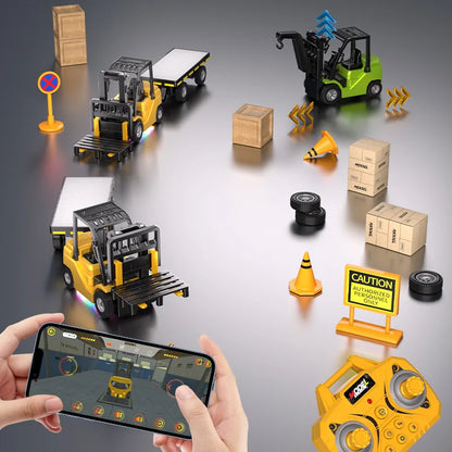 Remote Control Construction Vehicle – 1:64 Crane & Forklift