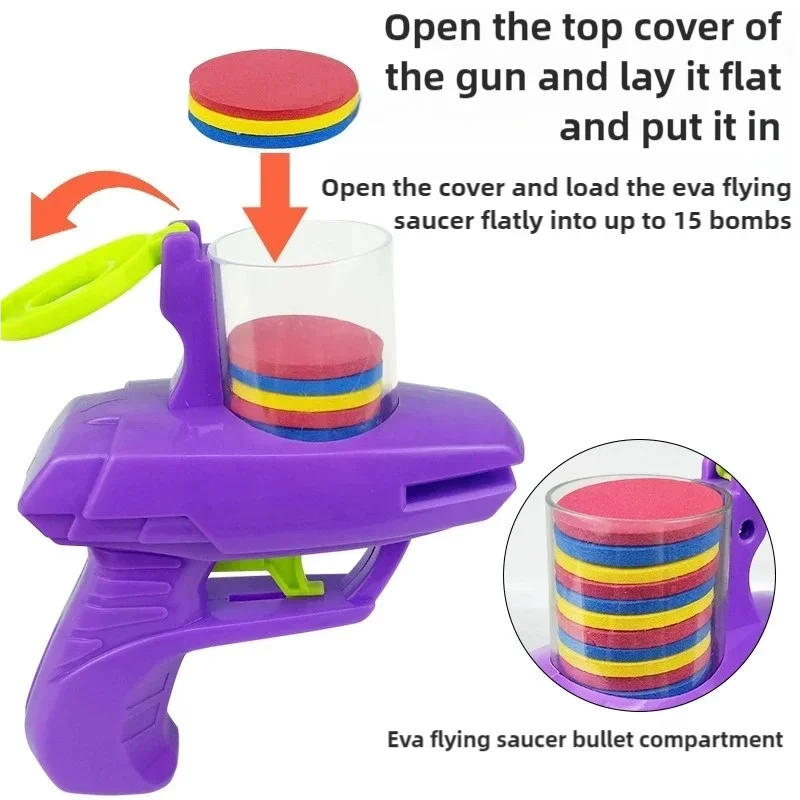 Flying Disc Gun Toy – EVA Soft Bullet Shooter
