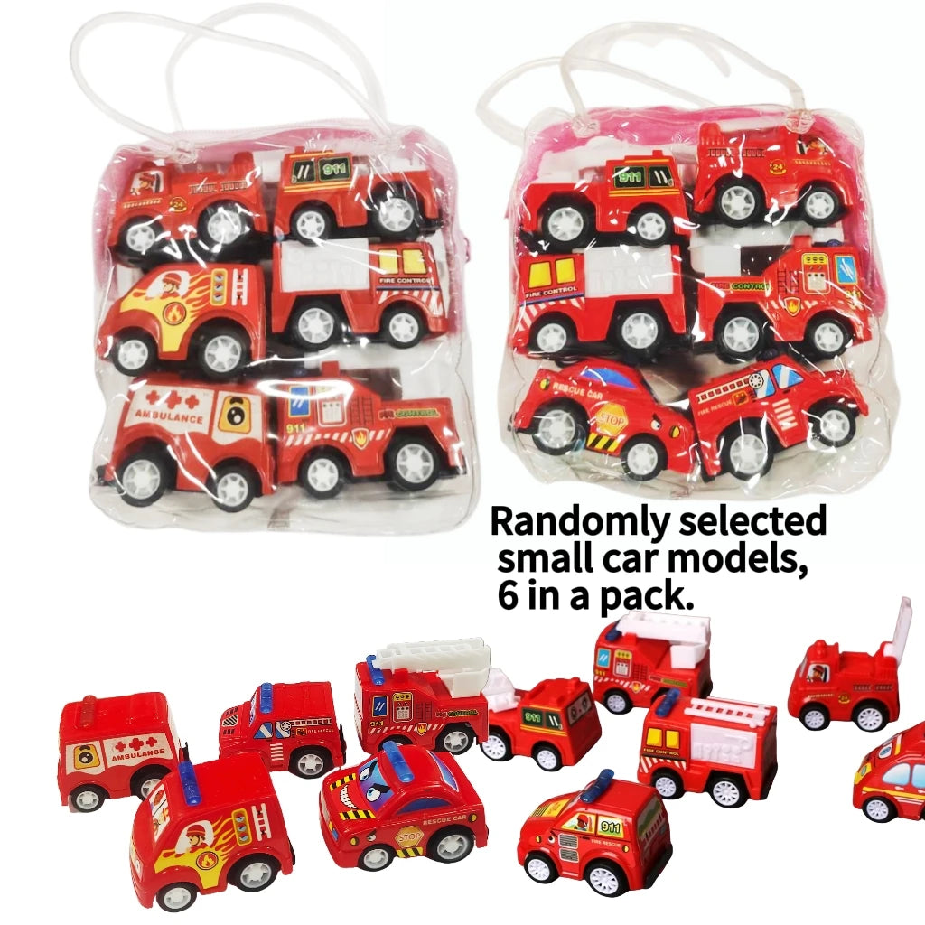 Mini Pull Back Cars Set – 6 Piece Diecast Toy Vehicles