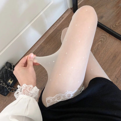Thigh High Stockings for Women – Lace Black White Socks