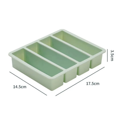 Silicone Freezer Tray 4 Grid Food Storage Mold with Lid