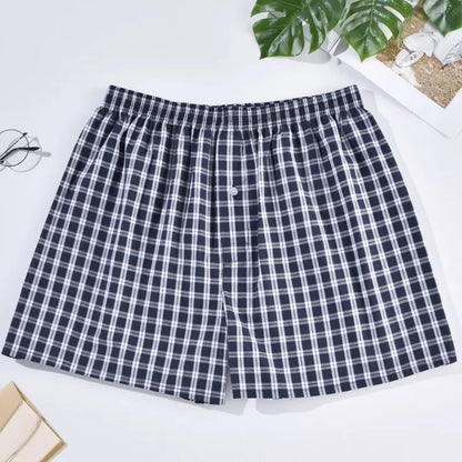 Men’s Cotton Boxer Shorts – Loose Fit Casual Sleep Underwear