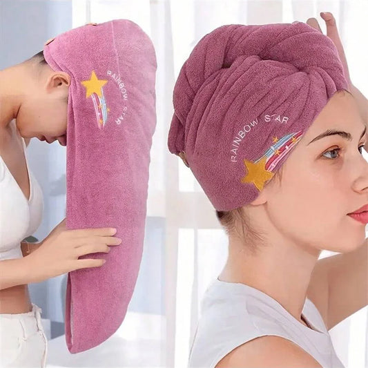 Hair Drying Cap – Absorbent Coral Fleece Hair Towel Wrap