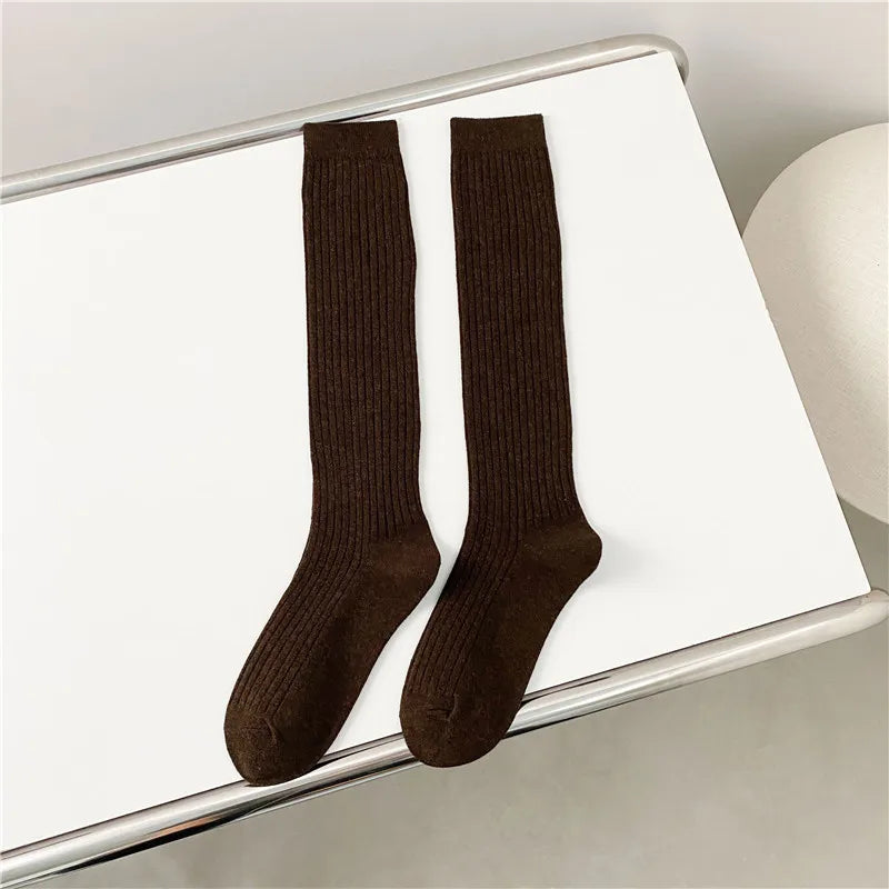 Women’s Knee High Socks – Cotton Preppy Casual Style