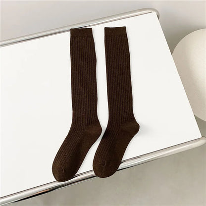 Women’s Knee High Socks – Cotton Preppy Casual Style