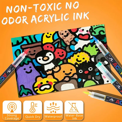 Acrylic Paint Markers – Brush Tip Pens for Wood, Rock & Canvas
