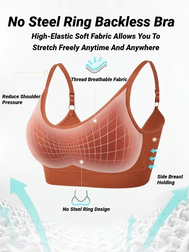 Women's Seamless Bralette – Full Cup Wireless Cotton Bra