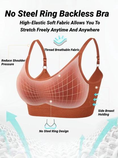 Women's Seamless Bralette – Full Cup Wireless Cotton Bra