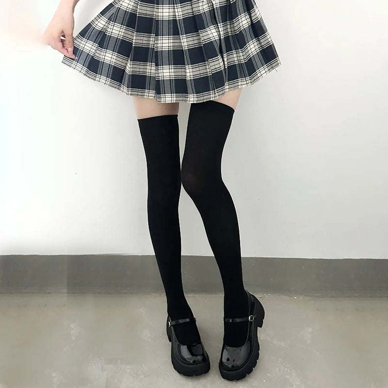 Knee High Socks for Women – Solid Color Long Socks 2-Pack