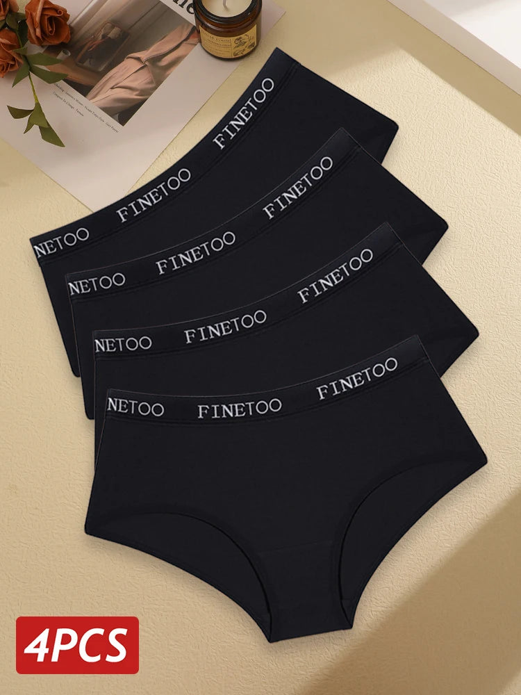 Women’s Cotton Panties – Low Rise Briefs with Embroidered Waist