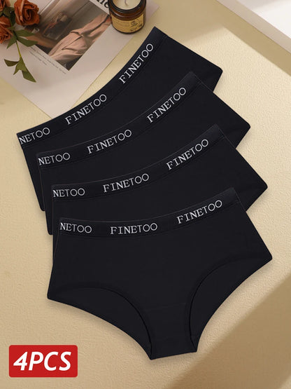 Women’s Cotton Panties – Low Rise Briefs with Embroidered Waist