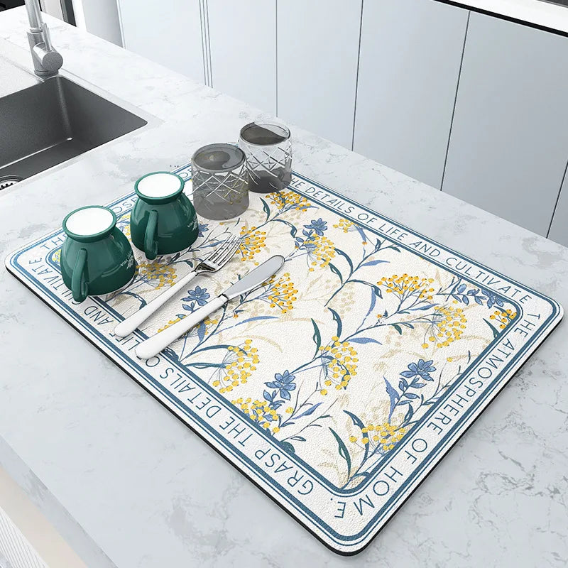 Kitchen Drying Mat Absorbent Dish & Coffee Counter Mat