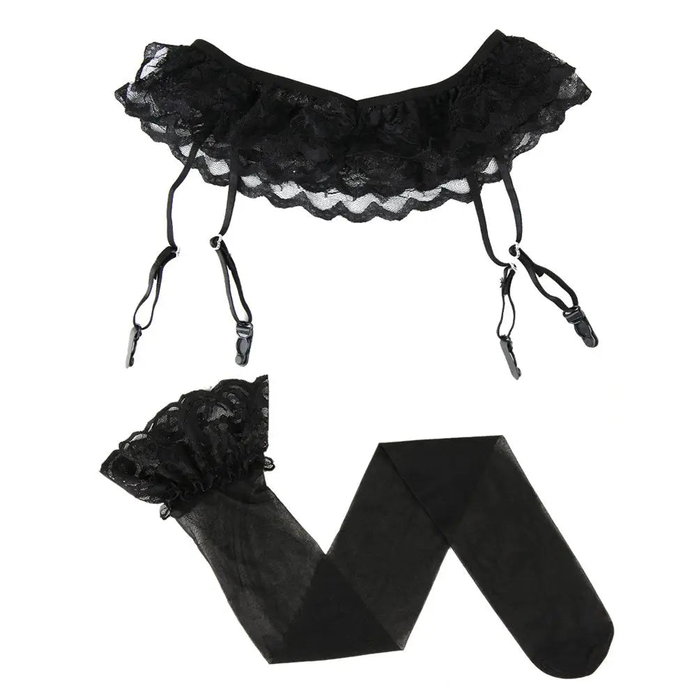 Women's Thigh High Stockings – Lace Top 70cm Long Hosiery